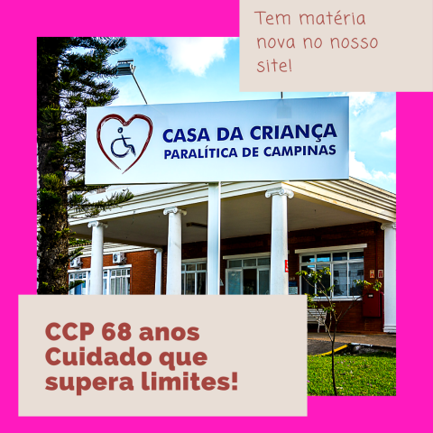 Imagem com foto da fachada da CCP de fundo e borda em Rosa.